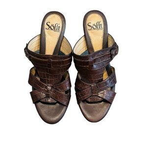 Sofft Brown Leather Sandals - Size 7.5